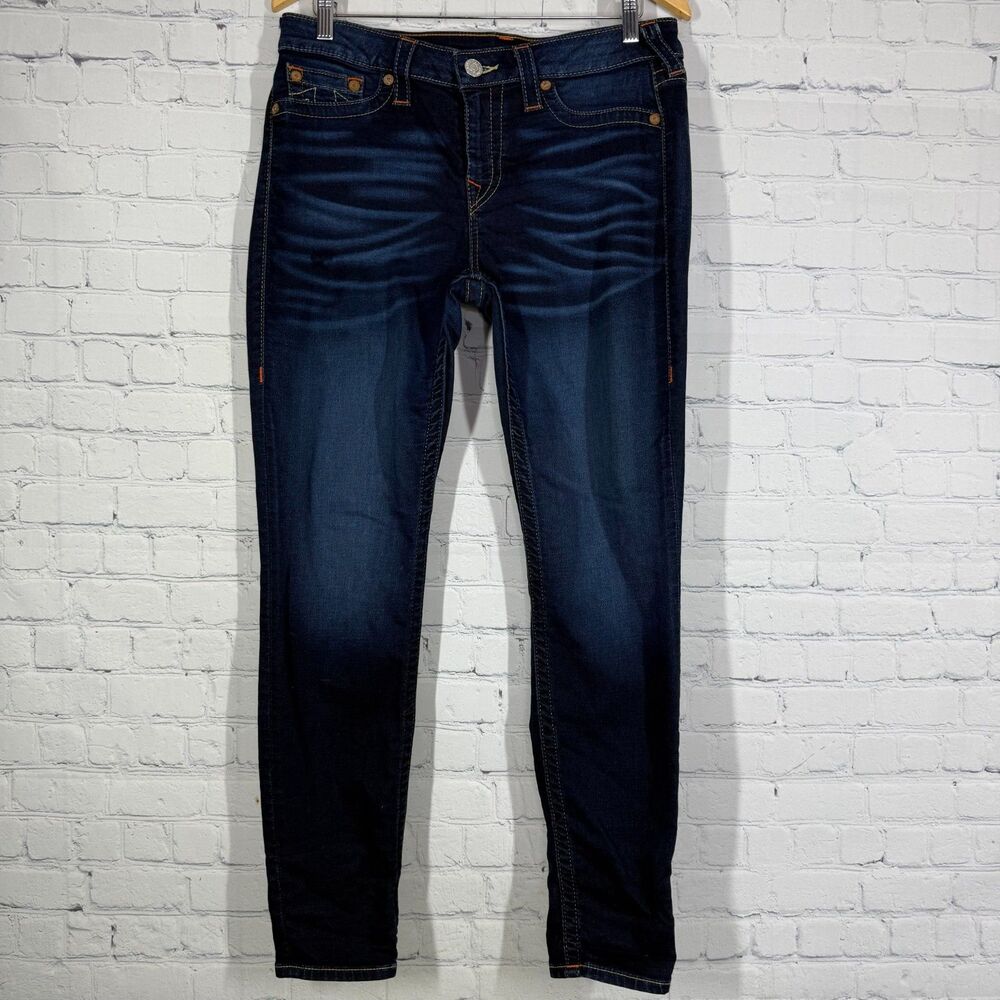 True Religion Legging Skinny Jeans Women Size 32X29 Low Rise Denim Dark Wash